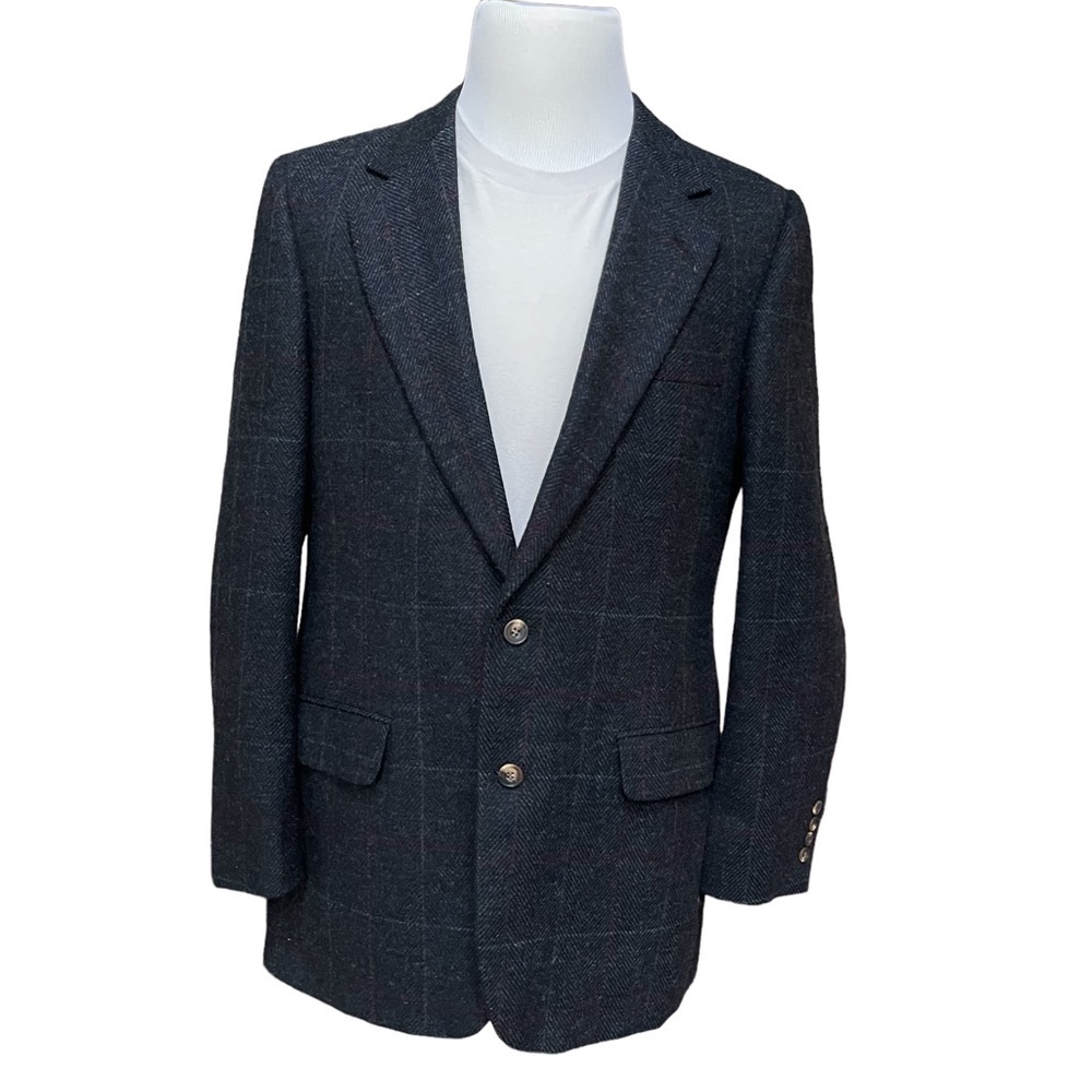 Vintage Two Button Wool Tweed Blazer Sport Coats By Barrister